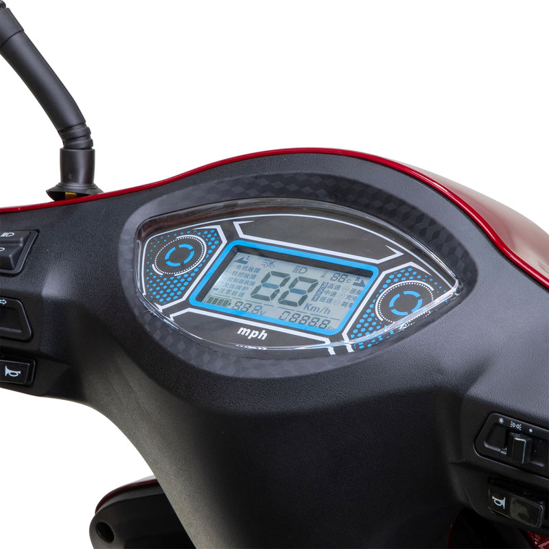 Bespoke Legacy Premium Electric Mobility Scooter With Electronic Speed Control 400lbs Red Sak34671 Saksby - LCD Display