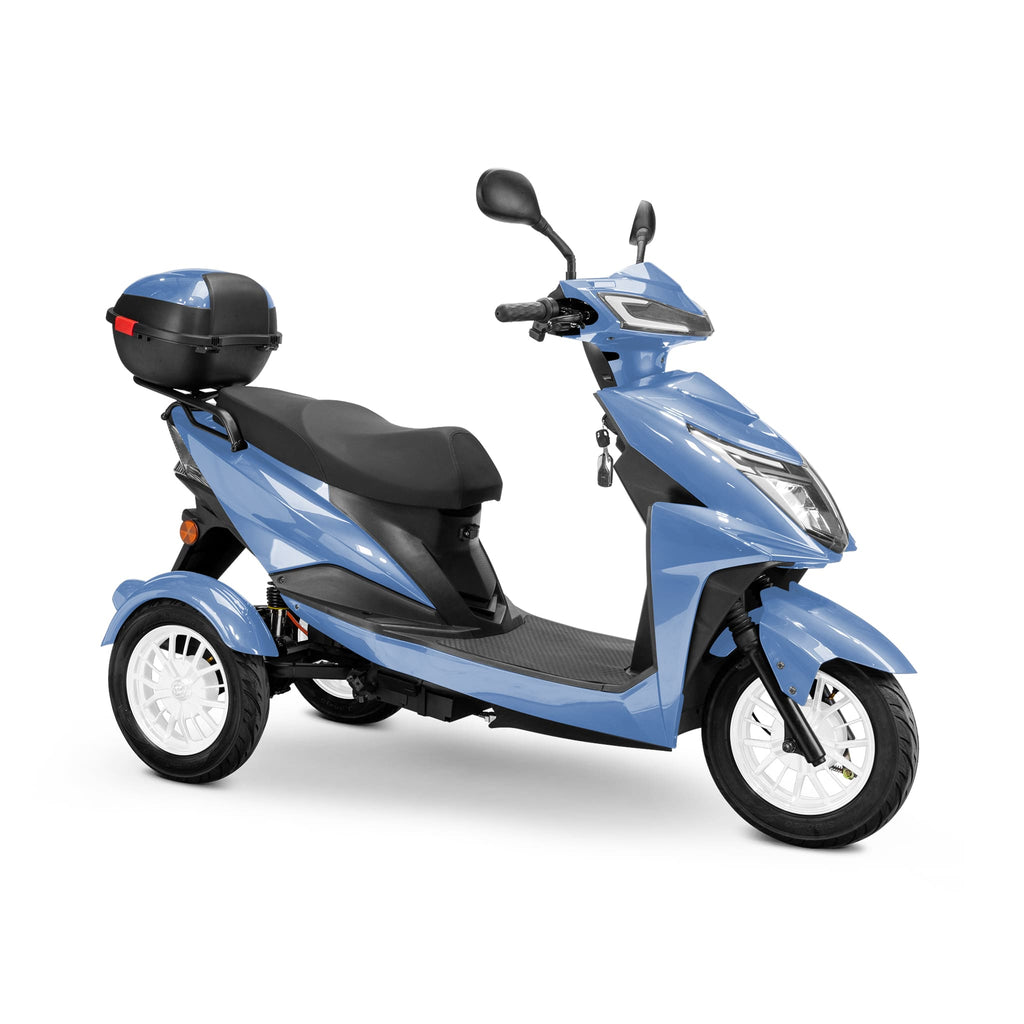 Bespoke Regal Premium Electric Mobility Scooter With Electronic Speed Control 400lbs Blue Sak28351 Saksby - With Black Seat And White Rims