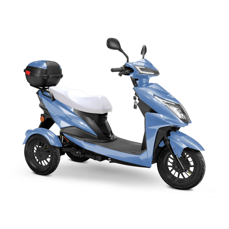 Bespoke Regal Premium Electric Mobility Scooter With Electronic Speed Control 400lbs Blue Sak28351 Saksby - With White Seat And Black Rims