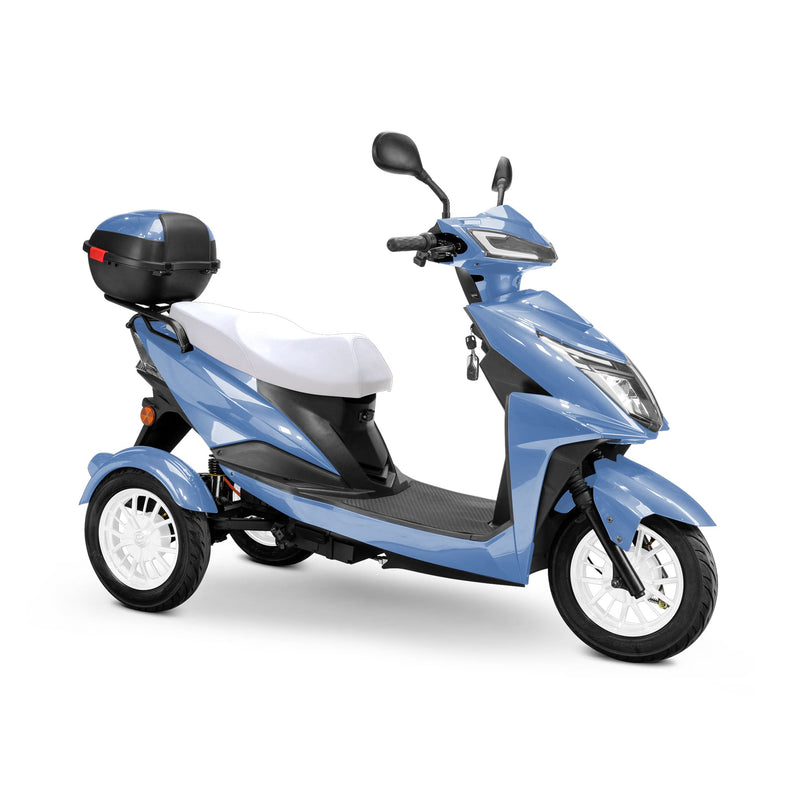 Bespoke Regal Premium Electric Mobility Scooter With Electronic Speed Control 400lbs Blue Sak28351 Saksby - With White Seat And White Rims