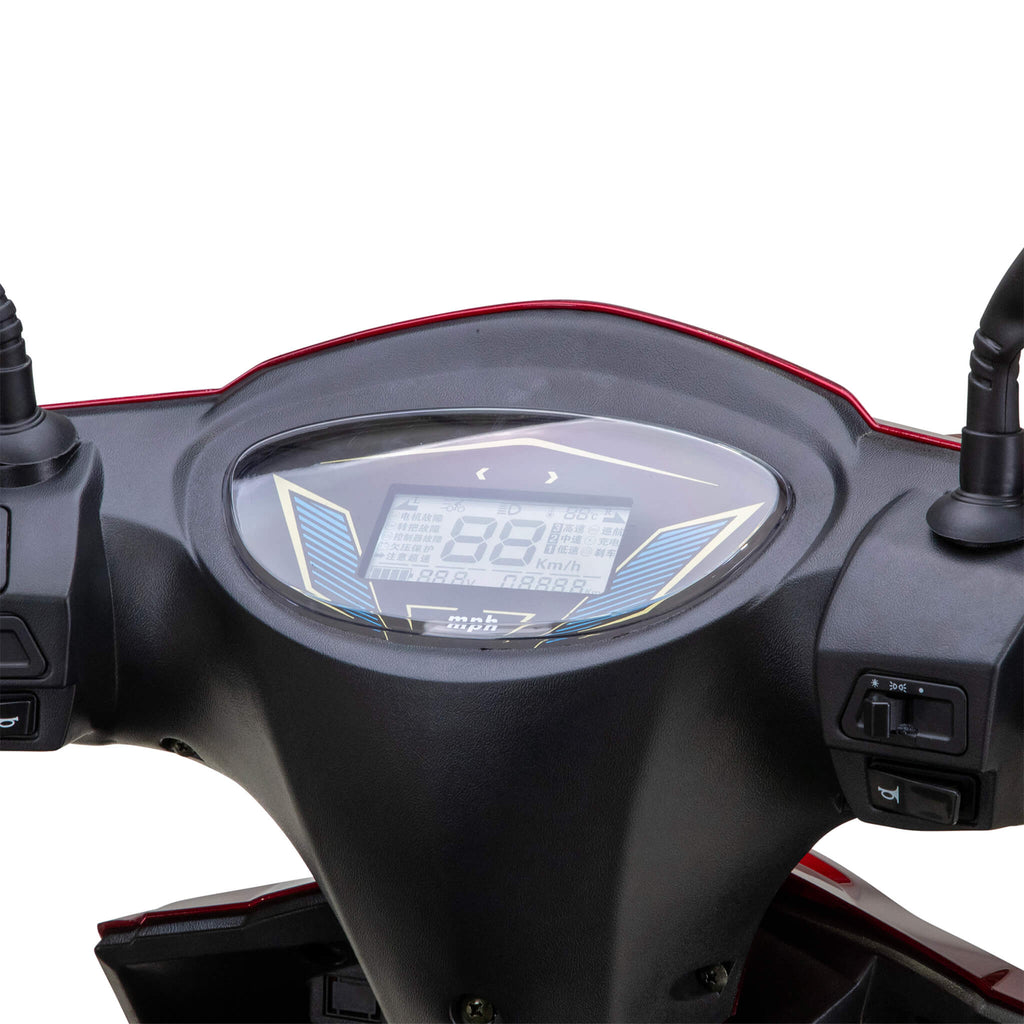 Bespoke Regal Premium Electric Mobility Scooter With Electronic Speed Control 400lbs Red SAK28351 Saksby - LCD Display