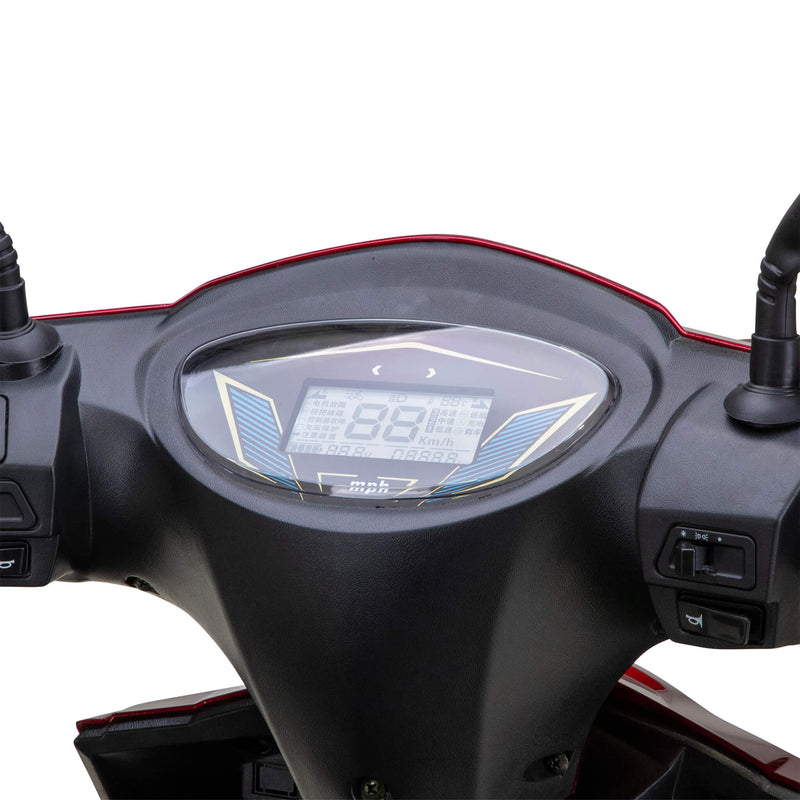 Bespoke Regal Premium Electric Mobility Scooter With Electronic Speed Control 400lbs Red SAK28351 Saksby - LCD Display