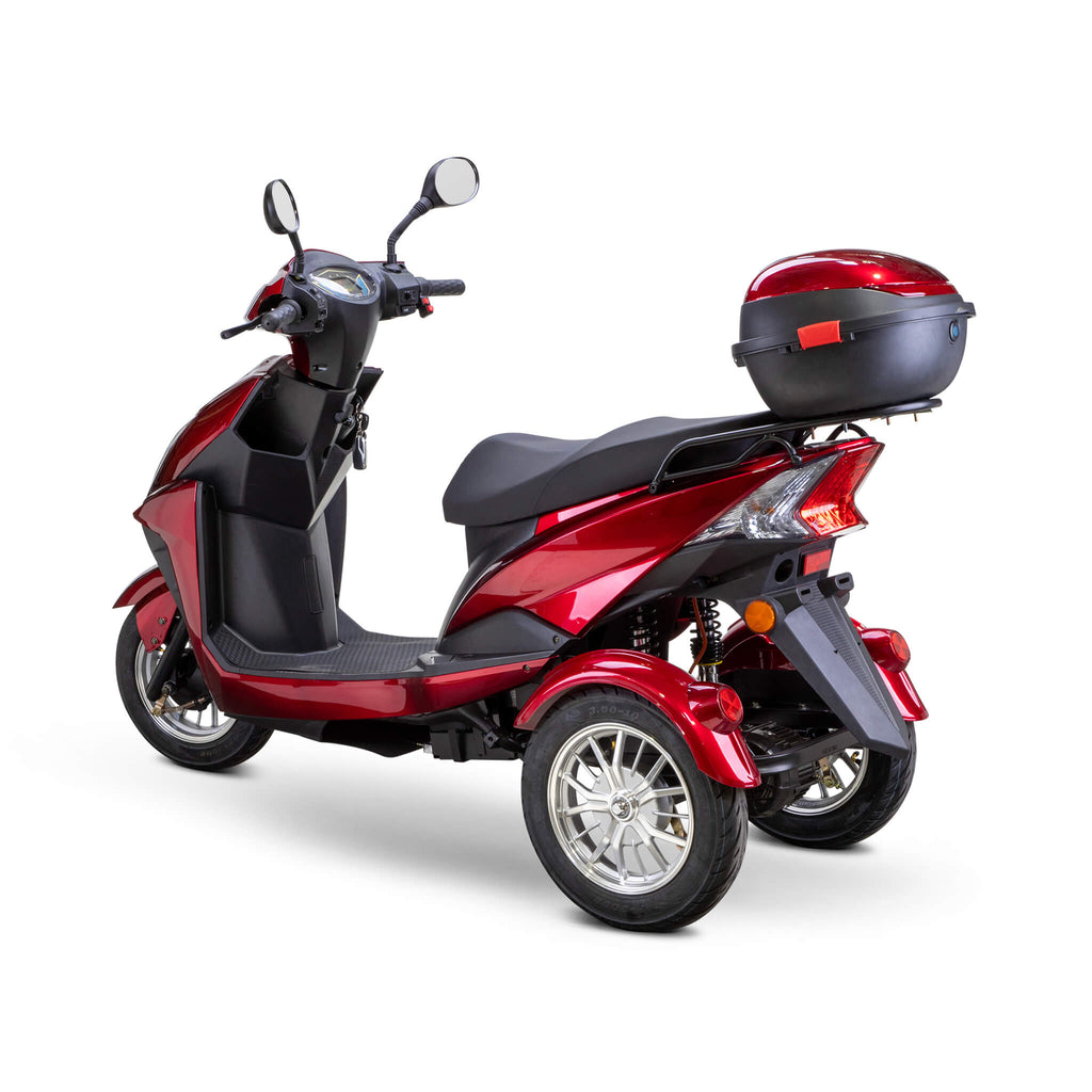 Bespoke Regal Premium Electric Mobility Scooter With Electronic Speed Control 400lbs Red SAK28351 Saksby - Left Rear View