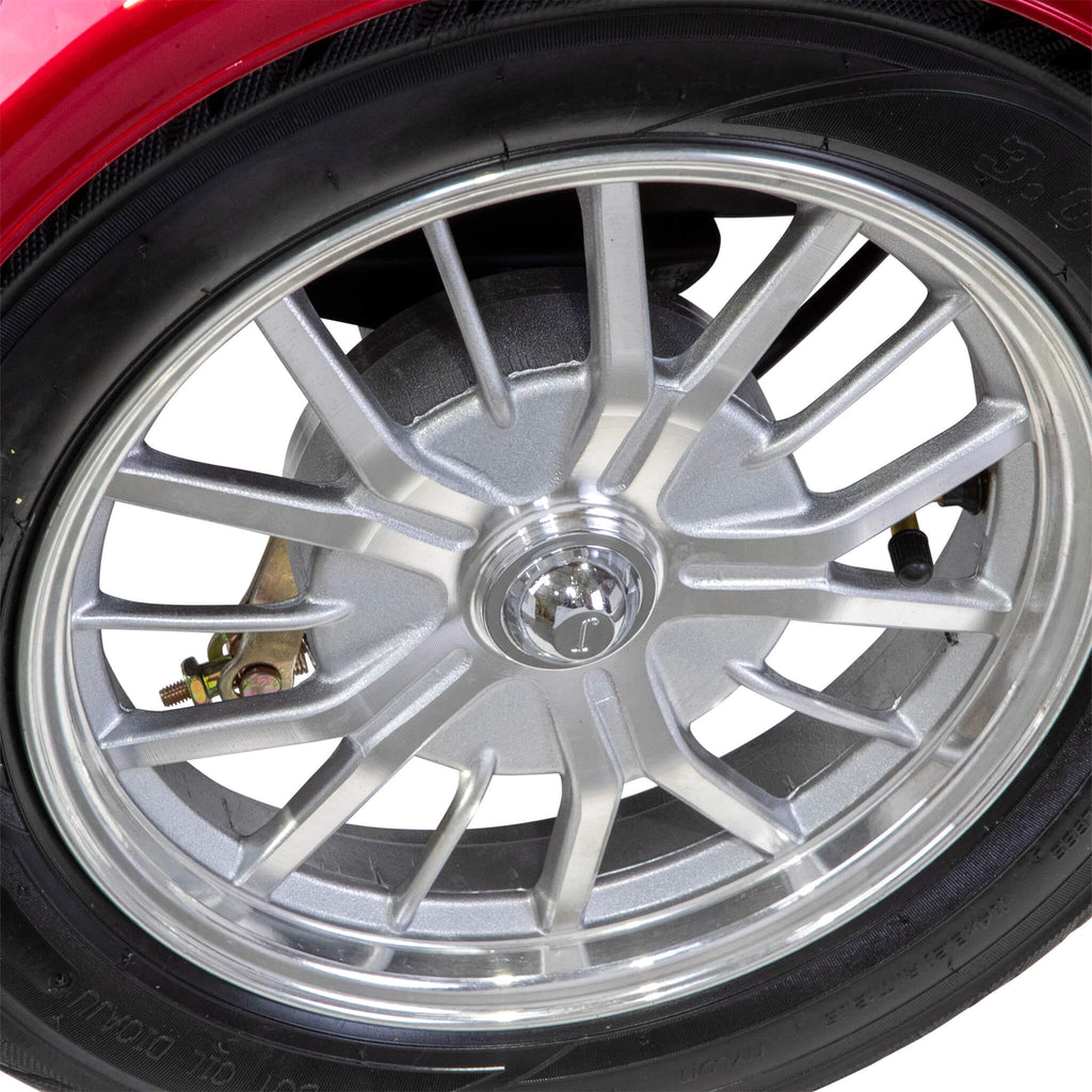 Bespoke Regal Premium Electric Mobility Scooter With Electronic Speed Control 400lbs Red SAK28351 Saksby - Rear Wheel