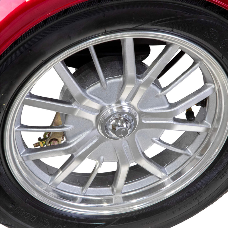 Bespoke Regal Premium Electric Mobility Scooter With Electronic Speed Control 400lbs Red SAK28351 Saksby - Rear Wheel