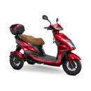 Bespoke Regal Premium Electric Mobility Scooter With Electronic Speed Control 400lbs Red SAK28351 Saksby - With Brown Seat And Black Rims