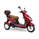 Bespoke Regal Premium Electric Mobility Scooter With Electronic Speed Control 400lbs Red SAK28351 Saksby - With Brown Seat And White Rims