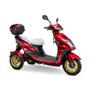 Bespoke Regal Premium Electric Mobility Scooter With Electronic Speed Control 400lbs Red SAK28351 Saksby - With White Seat And Gold Rims