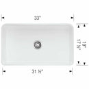 BLANCO Cerana 33" White Fireclay Single Bowl Kitchen Sink [525012] (SAK91542)