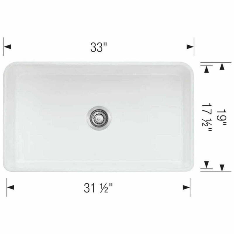 BLANCO Cerana 33" White Fireclay Single Bowl Kitchen Sink [525012] (SAK91542)