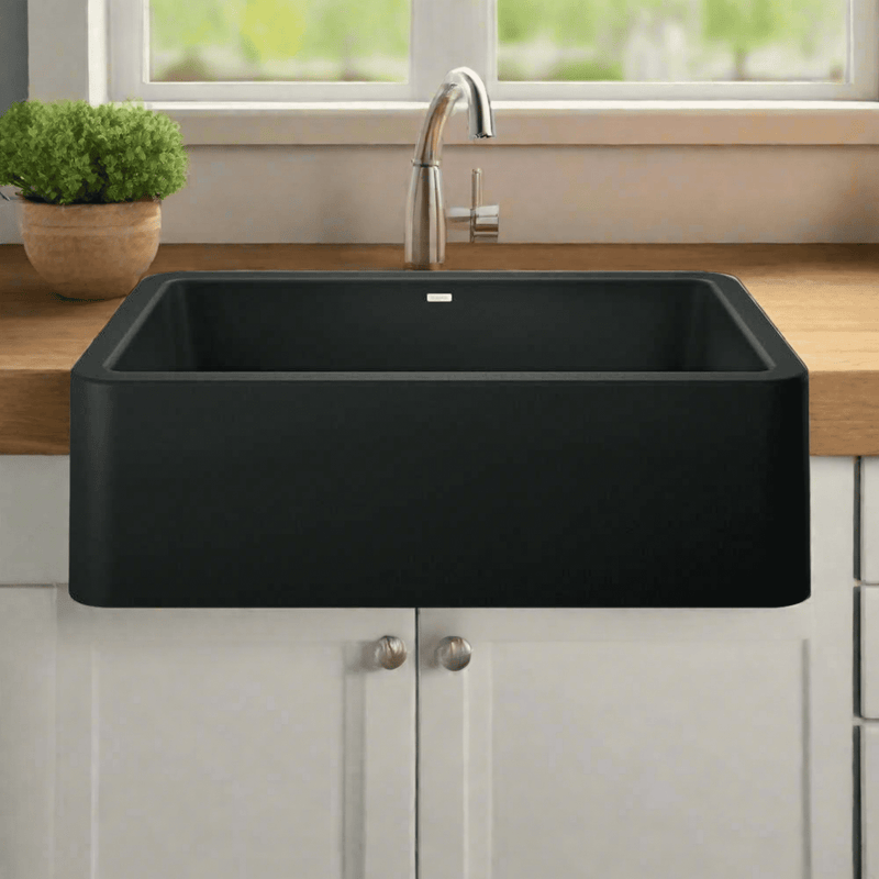 BLANCO Ikon Coal Black 33" Apron Single Bowl Farmhouse Sink [402575] (SAK63859)