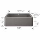 BLANCO Ikon Metallic Gray 33" Apron Single Bowl Farmhouse Sink [401900] (SAK85297)