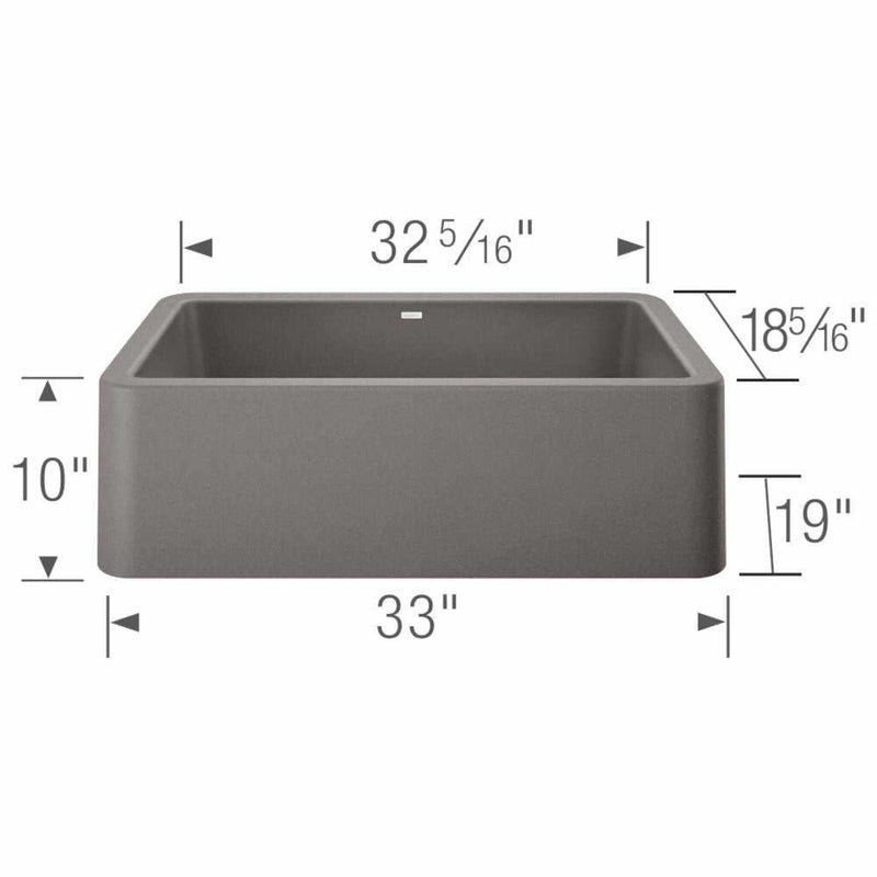 BLANCO Ikon Metallic Gray 33" Apron Single Bowl Farmhouse Sink [401900] (SAK85297)