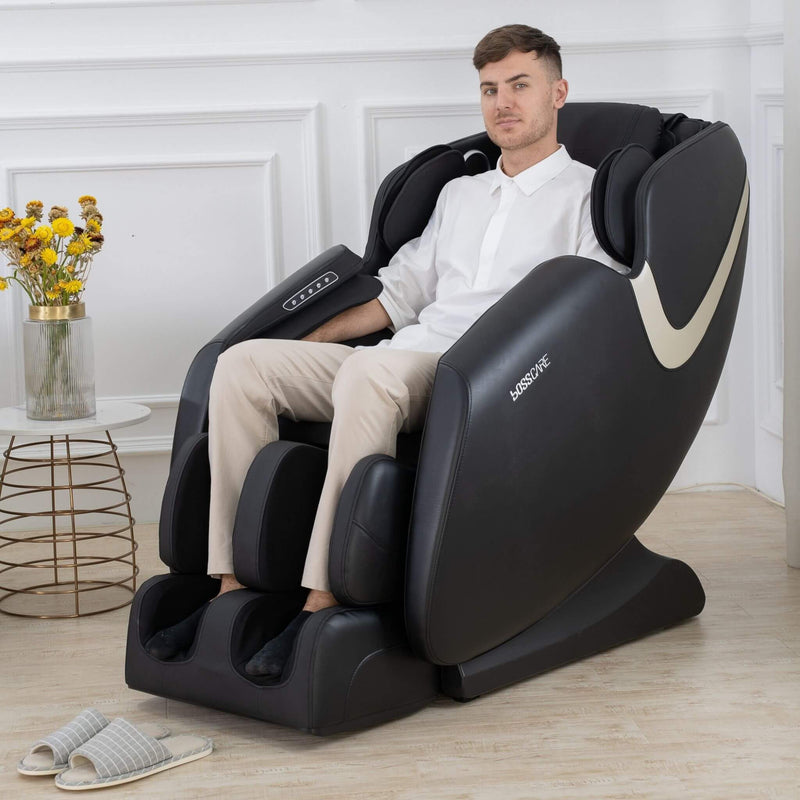 Bosscare Full-Body Zero-Gravity Leather Massage Chair With Zero Gravity And Bluetooth [GR8012] (SAK12074) - Saksby Wholesale - Man in the Massage Chair