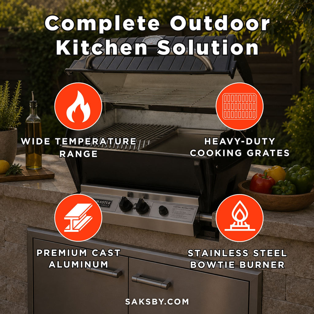 Broilmaster P3X Super Premium Cast Aluminum Gas Grill With Flare Busters, Griddle And Smoker Shutter (SAK98194) - Saksby Wholesale - Features
