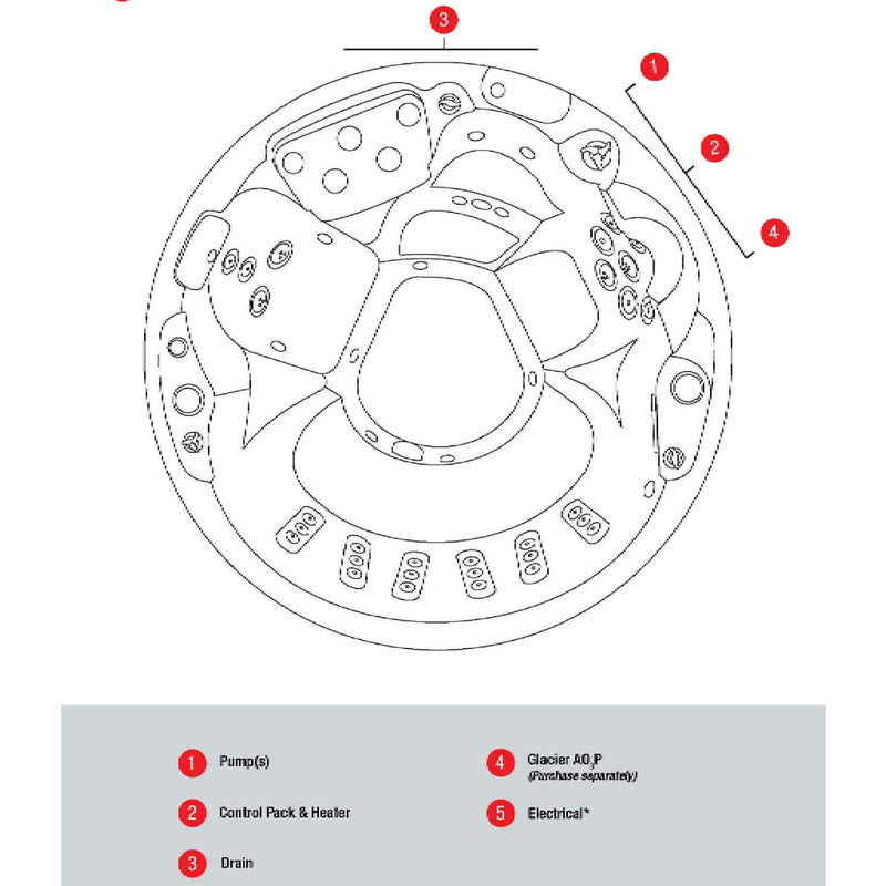 CANADIAN SPA COMPANY OTTAWA 5 Person 38-Jet Portable Hot Tub [KH-10140] (SAK93281) - Equipment Locations View