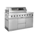 Castelle Flame 62-Inch 6-Burner Gas Outdoor Grill Island With Wine Cooler And Rotisserie (SAK31642) - Saksby Wholesale - Burner Only View
