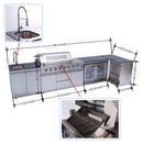 Castelle Flame 62-Inch 6-Burner Gas Outdoor Grill Island With Wine Cooler And Rotisserie (SAK31642) - Saksby Wholesale - Dimensions