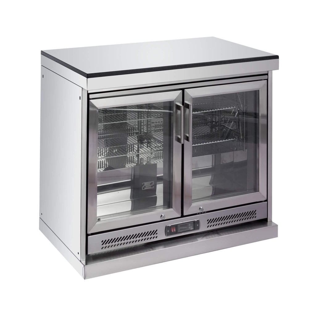 Castelle Flame 62-Inch 6-Burner Gas Outdoor Grill Island With Wine Cooler And Rotisserie (SAK31642) - Saksby Wholesale - Oven Only