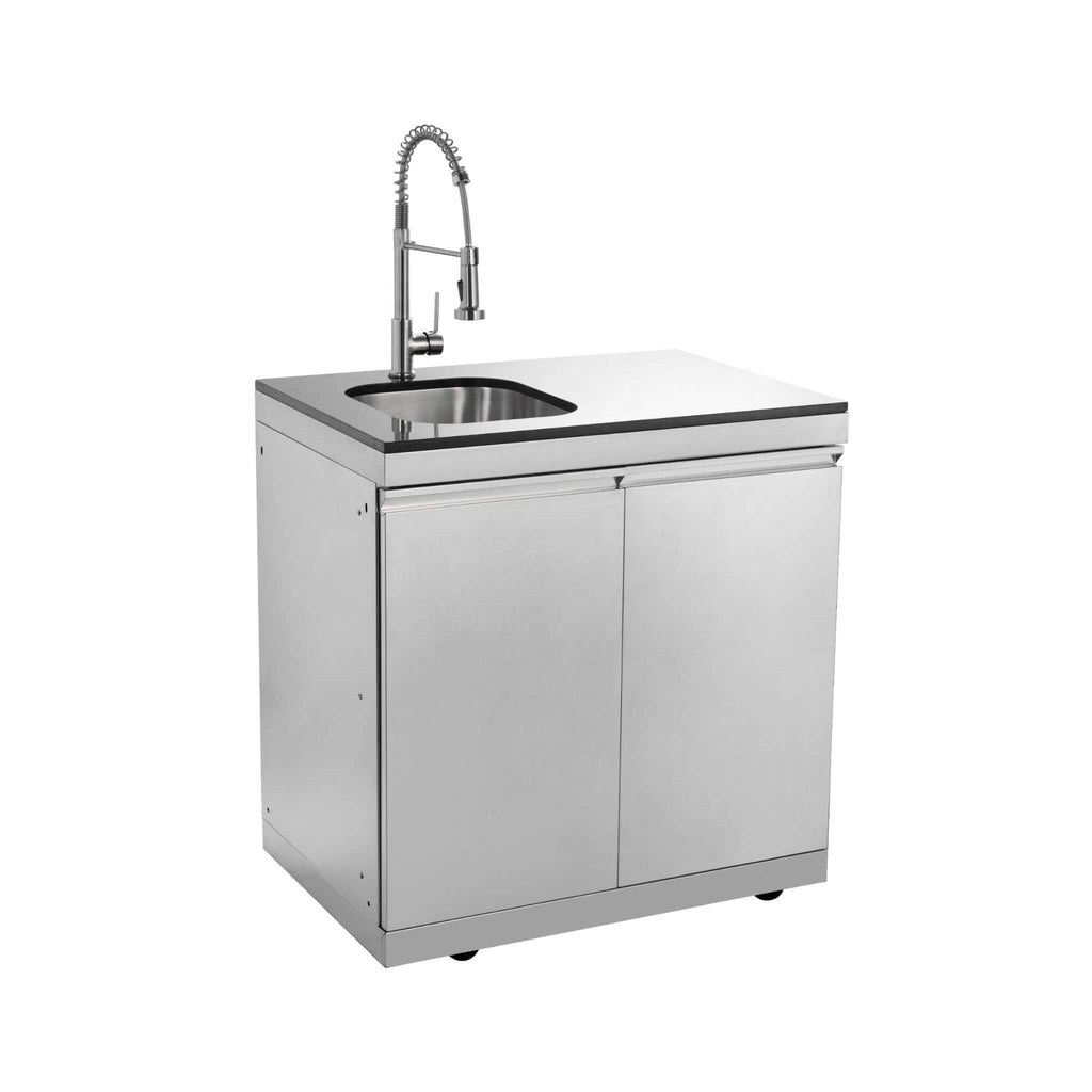 Castelle Flame 62-Inch 6-Burner Gas Outdoor Grill Island With Wine Cooler And Rotisserie (SAK31642) - Saksby Wholesale - Sink Only