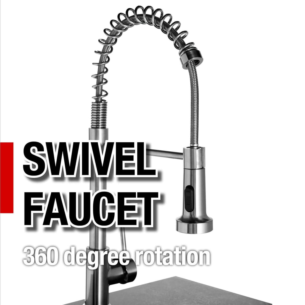 Castelle Flame 62-Inch 6-Burner Gas Outdoor Grill Island With Wine Cooler And Rotisserie (SAK31642) - Saksby Wholesale - Swivel Faucet