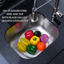 Castelle Flame 85K BTU Outdoor BBQ Kitchen Grill Island With 43-Inch 6-Burner Grill, Wine Fridge, Rotisserie Kit, And Sink (SAK23864) - Saksby Wholesale - Sink View