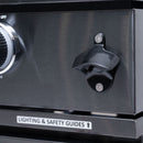 Castelle Flame Premium Black Stainless Steel 4-Burner Gas Grill With Rotisserie Kit (SAK48157) - Saksby Wholesale - Bottle Opener