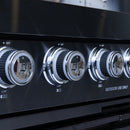 Castelle Flame Premium Black Stainless Steel 4-Burner Gas Grill With Rotisserie Kit (SAK48157) - Saksby Wholesale - Burner Control