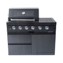 Castelle Flame Premium Black Stainless Steel 4-Burner Gas Grill With Rotisserie Kit (SAK48157) - Saksby Wholesale - Center View