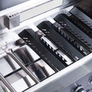 Castelle Flame Premium Black Stainless Steel 6-Burner Gas Grill Kitchen Island With Rotisserie Kit (SAK82641) - Saksby Wholesale - Focus Details