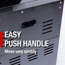 Castelle Flame Premium Black Stainless Steel 6-Burner Gas Grill Kitchen Island With Rotisserie Kit (SAK82641) - Saksby Wholesale - Push Handle Feature