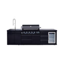 Castelle Flame Summit 6-Burner 85000 BTU BBQ Island With Sink And Fridge (SAK59238) - Saksby Wholesale - Front View