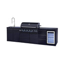 Castelle Flame Summit 6-Burner 85000 BTU BBQ Island With Sink And Fridge (SAK59238) - Saksby Wholesale - Side View