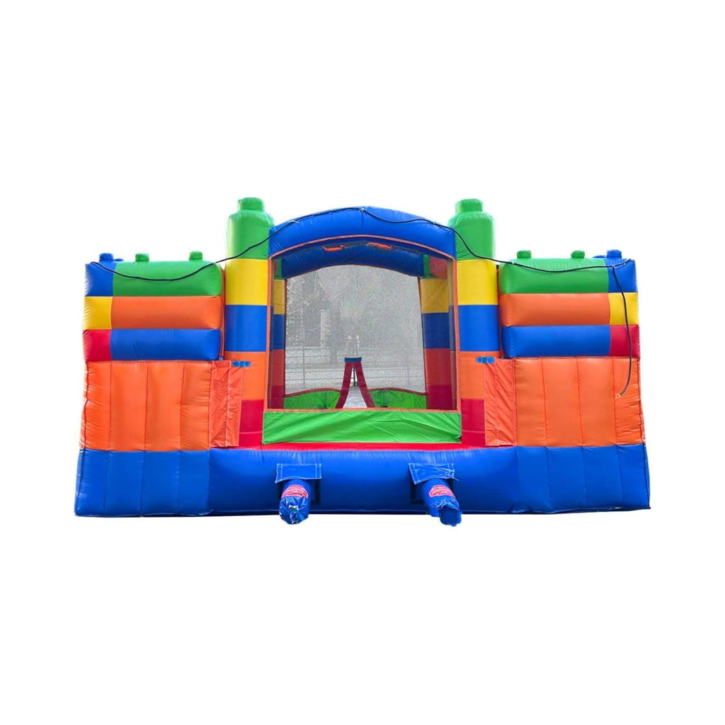 Castle Bounce House With Dual Slides, Blower And Pool Combo (SAK56319) - Saksby Wholesale - Back View