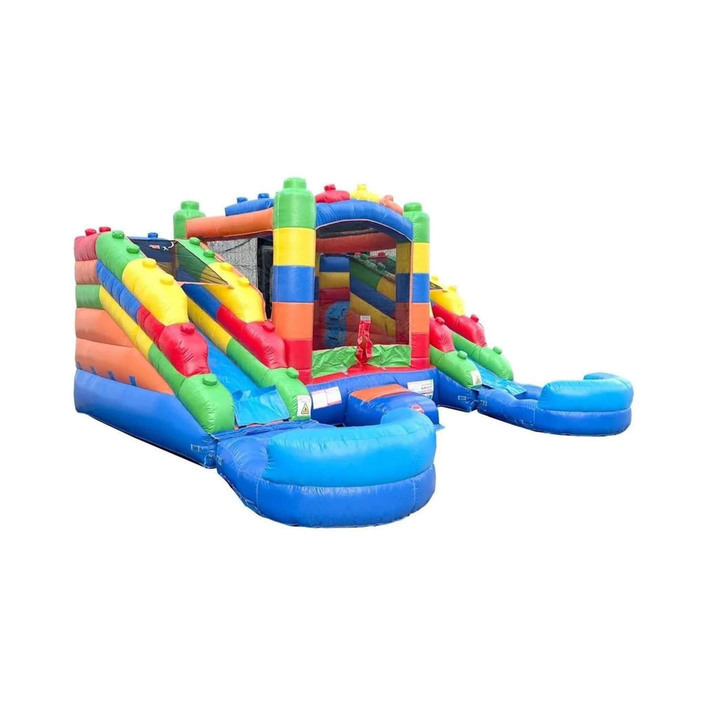 Castle Bounce House With Dual Slides, Blower And Pool Combo (SAK56319) - Saksby Wholesale - Front Left View