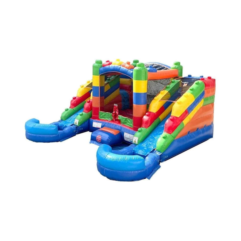 Castle Bounce House With Dual Slides, Blower And Pool Combo (SAK56319) - Saksby Wholesale - Front Side View