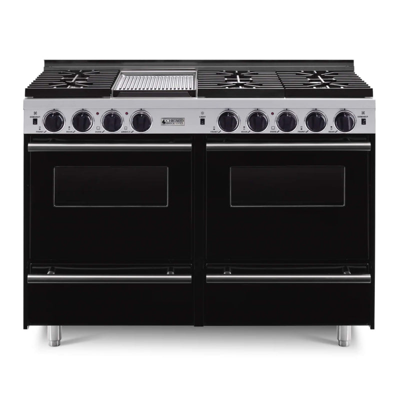 CBO 48" All-Gas Convection Range With Sealed Burners SAKSBY - Black Regular View