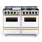 CBO 48" ALL GAS Range With Open Burners SAKSBY - White Brass View