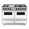 CBO 48" ALL GAS Range With Open Burners SAKSBY - White Regular View