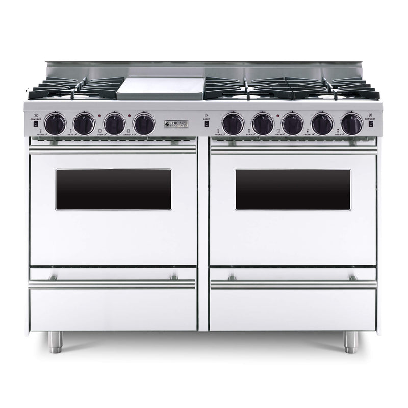 CBO 48" ALL GAS Range With Open Burners SAKSBY - White Regular View