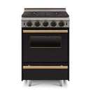 Chicago Brick Oven 24” All Gas Convection Range With Open Burners SAKSBY - Black Brass View