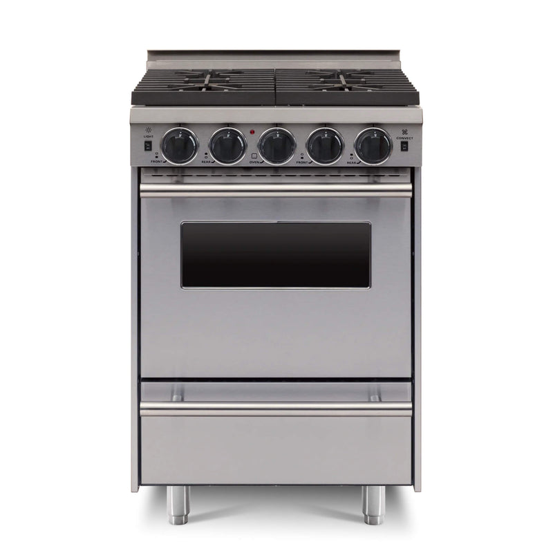 Chicago Brick Oven 24” All Gas Convection Range With Open Burners SAKSBY - Stainless Regular View