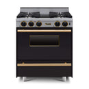 Chicago Brick Oven 30” All Gas Range Range With Open Burners SAKSBY - Black Brass View