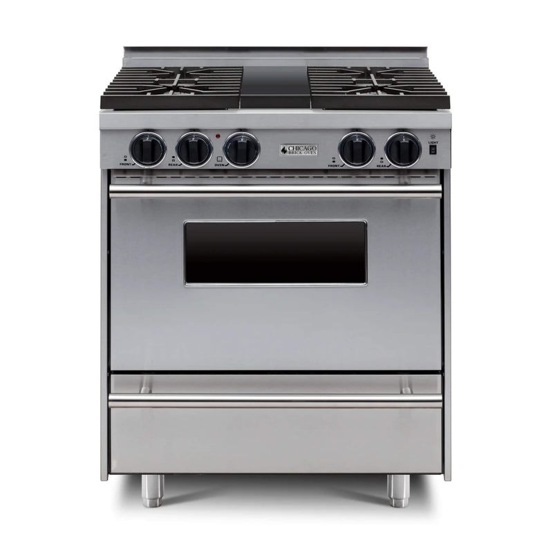 Chicago Brick Oven 30” All-Gas Range With Sealed Burners SAKSBY - Stainless Regular View