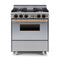 Chicago Brick Oven 30” Dual-Fuel Self-Cleaning Convection Range With Open Burners SAKSBY - Stainless Brass View