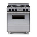 Chicago Brick Oven 30” Dual-Fuel Self-Cleaning Convection Range With Open Burners SAKSBY - Stainless Regular View