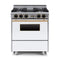 Chicago Brick Oven 30” Dual-Fuel Self-Cleaning Convection Range With Open Burners SAKSBY - White Brass View