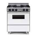 Chicago Brick Oven 30” Dual-Fuel Self-Cleaning Convection Range With Open Burners SAKSBY - White Regular View