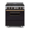 Chicago Brick Oven 30” Dual-Fuel Self-Cleaning Convection Range With Sealed Burners SAKSBY - Black Brass View