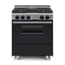 Chicago Brick Oven 30” Dual-Fuel Self-Cleaning Convection Range With Sealed Burners SAKSBY - Black Regular View